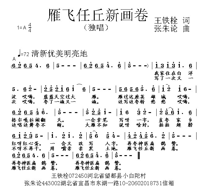 简谱飞雁_雁儿飞简谱(2)