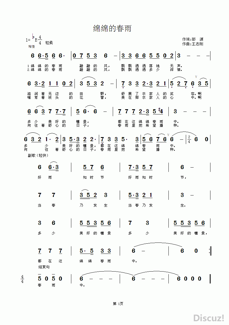 乐春曲谱_钢琴简单曲谱(2)