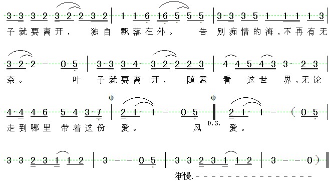 树叶简谱_小树叶简谱